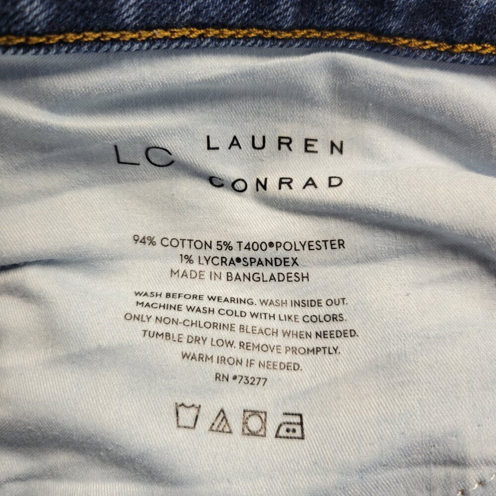 LC Lauren Conrad Size 8 Medium Vintage Wash Ripped Distressed Straight Leg Jeans - Picture 11 of 11